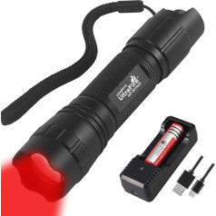 UltraFire красный свет светодиодный фонарь 620-630nm непрерывной регулировки масштаба красный свет лампы с 3,7 В 2600 мАч аккумулятор и зарядное устро