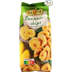 Kluth Банановые чипсы хрустящие обжаренные упаковка из 7 штук (7 x 250 г)