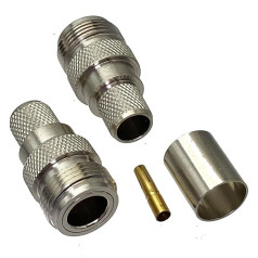 LTRAJUYNH 10pcs Разъем N Женский Джек Обжимной RG8 RG213 RG165 LMR400 7D-FB Кабель РФ Коаксиальный Провод Терминал Прямой