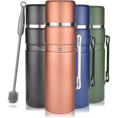 Milu Thermos Flask 1 L - Термос с ручкой - Изолированная питьевая бутылка из нержавеющей стали - 100% защита от протечек, двойная изоляция стенок (розово