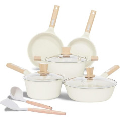 JEETEE Набор керамических кастрюль, набор сковородок, 15 предметов, антипригарные гранитные кастрюли и сковороды, градиент, набор индукционны