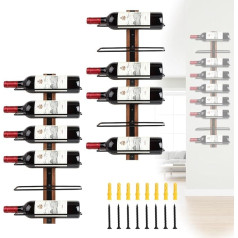 DBREAKS Настенная винная стойка для 12 бутылок вина, деревянная винная стойка, тонкая винная стойка, стойка для бутылок, держатель для винных бу