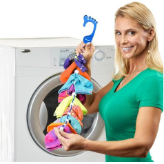 SockDock 2 Pack Sock Laundry Helper, вешалки для хранения, органайзер для шкафа, простые зажимы фиксируют парные носки, стирать и сушить без завязок, сетчат