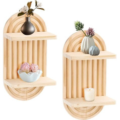 Деревянная доска Boho с радужным декором, 2 настенные полки, деревянные настенные украшения Boho, радужные настенные полки, подвесная полка, на