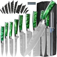 XYJ Аутентичные с 1986 года, 10 частей японский нож шеф-повара набор с ножницами точилка стержень сумка и чехол, нержавеющая сталь кухонный нож, 