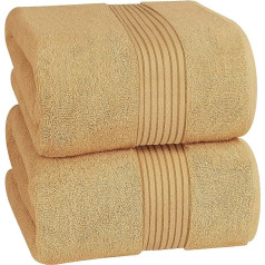 Utopia Towels, Luxury Jumbo Bath Towel 2 Pack 600gsm 100% Cotton Highly Absorbent and Quick Drying Extra Large Bath Towel - Hotel Quality Super Soft Towel (89 x 178 cm, Beige)