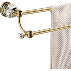 WINCASE Crystal Double Adjustable Gold 18-30 Inch Towel Rail for Bathroom Wall Mounted
