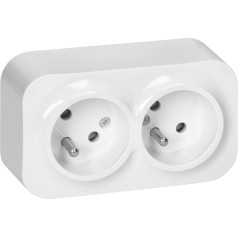 ToDo Двойная розетка 2x2P+Z, 16A/230VAC, IP20, белый 10 шт.