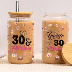 Eiskaffee-Glasbecher mit Aufschrift 