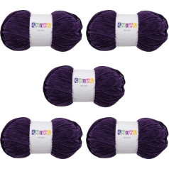 SMUMS Super Chunky Knitting Wool Yarn for Crochet, 100 g Ball, 120 Metres 100% Polyester, Thick Yarn, Crochet Yarn, Wool for Crochet, Chunky Wool for Knitting, Velvet Yarn (Purple, 5)
