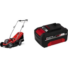 Аккумуляторная газонокосилка Einhell GE-CM 18/33 Li Kit Power X-Change (Li-Ion, 18 В, ширина стрижки 33 см, 5-уровневая центральная регулировка высоты стрижки, в ко
