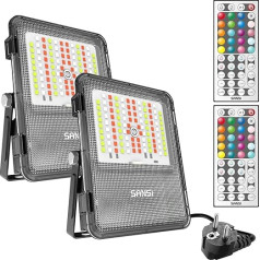 SANSI RGB светодиодный прожектор на улице 20 Вт, светодиодный прожектор с пультом дистанционного управления, IP65 водонепроницаемый, RGB прожектор