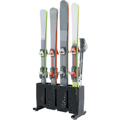 TOCRETOARE Стойка для хранения лыж в гараже 4 пары сверхпрочная сталь отдельно стоящая стойка для хранения лыж крытый держатель для дома и гараж