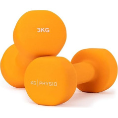 Набор гантелей KG Physio с плакатом для упражнений A3 - Набор неопреновых гантелей из 2 штук - Фитнес-гантели из чугуна - Набор гантелей для гири, г