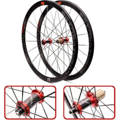 ZNND ультра-легкий 700C велосипед колеса комплект 40 мм Carbon Fibre Tube Hub Road Bike Wheelset V/C Brake (цвет : красный)