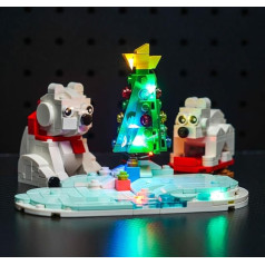 Набор светодиодных ламп для Lego Wintertime Polar Bears 40571 (без Lego), Набор декоративной подсветки для Lego Wintertime Polar Bears Christmas Decoration Creative Toy