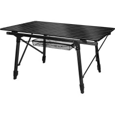 TRMLBE Складной кемпинговый стол 90 x 52 x 45 см Алюминиевый кемпинговый стол Садовый стол Регулируемая высота Включает сумку для переноски до 30 к