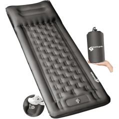 Realtopdo Кемпинговый спальный коврик, самонадувающийся 12 см утолщенный воздушный матрас для кемпинга с подушкой и ножным насосом, водонепрон
