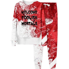 Женский свитшот, свитшоты и спортивные брюки, свитшот с треккингом Blood Horror, свитшот из двух частей, повседневный, мешковатая одежда для отды