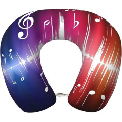 UVBDF Music Notes Эргономичная подушка для шеи из пены с эффектом памяти, модернизированная подушка для путешествий на самолете для всех положени