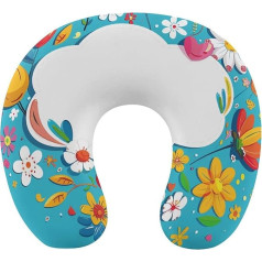 NQLYRE Memory Foam Pillow U-Shape Neck Pillow Outdoor White Speech Bubble Printed Pillow Travel Pillow Sleeping Side Sleeper Pillow Suitable for Airplanes Trains Cars