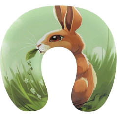 Мультфильм Кролик Ешь Траву Путешествия Подушка Шеи Поддержка Памяти Пены U-образный Подушка Мягкий Удобный Путешествия Шеи Подушка Сон О