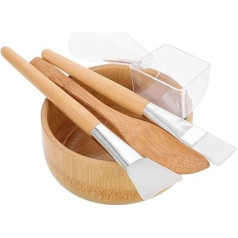 minkissy 5-Piece Beauty Tool Set Bowl Making Face Bowl Kit Brush and Bowl for Hair Dye Set Mixing Bowl for Skin Care Masks Mixing Bowl for Beige Plastic