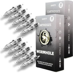 Иглы для татуировок Wormhole, упаковка из 50 ассортимента картриджей с иглами для татуировок, круглый стержень, смешанные 3RL, 5RL, 7RL, 9RL, 11RL (50 штук #1