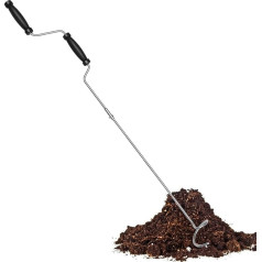 Manueller Kompostwender - Kompostdrehwerkzeug, Kompostkurbeldreher, Kurbelkompostwender, manueller rotierender Belüfter, Bodenfräse, robuster Kompost für Gartenabfälle im Freien