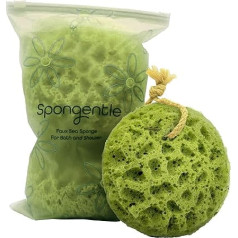 Губка из мочалки для тела Spongentle Deep Cleansing, натуральные цвета, для ванны и душа, разные текстуры для мягкого и глубокого отшелушивания, обильн