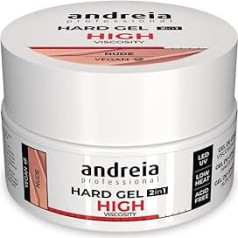 Andreia Professional 2-в-1 LED и UV гель - высокая вязкость для твердых и крепких ногтей - гель для наращивания ногтей - нюд 44 г