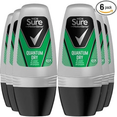 Роликовый дезодорант-антиперспирант Sure Men Quantum Dry, 50 мл, упаковка из 6 штук