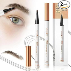 Набор из 2 карандашей для бровей Microblading, 2025 обновленный 3D водонепроницаемый с 4 вилочными наконечниками, прочный, естественный, более тонки