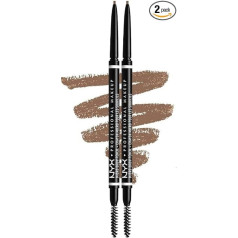 NYX Professional Makeup Micro Brow Pencil Twin Pack Double Sided with Retractable Eyebrow Pencil and Brush Vegan Formula Taupe