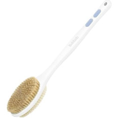 Bubbob Duschbürste mit weichen und harten Borsten, doppelseitiger langer Griff, Rückenpeeling, Körperpeeling (blau)