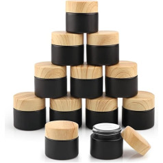 Пакет из 12 черных матовых стекол 10 г Косметический крем банка пустой многоразовые узор банки путешествия макияж контейнер горшок стекло д