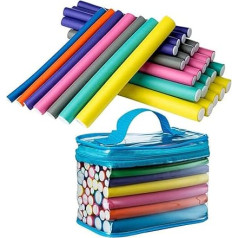 Набор из 42 бигуди для волос из мягкой пены, плойки для завивки, бигуди для сна, бигуди из мягкой пены, без нагрева, на ночь, для крупных и мелк