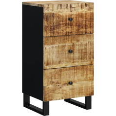 Vidaxl Боковая доска, высокая доска с 3 ящиками, комод, боковой шкаф на железных ножках, шкаф для гостиной, сервант, массив дерева манго