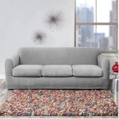 ‎Surefit Surefit Modern Stretch Sofa Slipcover 4 Piece Grey
