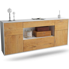 Dekati Подвесной сервант Visalia (180 x 77 x 35 см) Белый матовый корпус - Фасадная часть из дуба - Нажим на открывание - Плавный ход направляющих