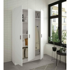 Dmora - Beaumont Большой многоцелевой шкаф 3-дверный стеллаж для обуви с полками Шкаф для метлы 109 x 37 x 180 см белый