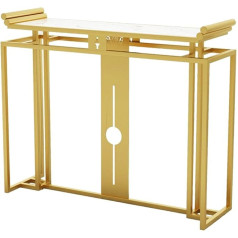 XAoSCd 31,4 дюйма консольный стол для прихожей, диванный стол из белого мрамора с полками, декоративный стол для гостиной, легкая сборка,