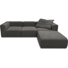 Domo. Collection Угловой диван Adrian, модульный диван, L-образный, состоит из 2 угловых кресел, 1 кресла и 1 табурета, модульный диван, 4 элемента обивки, 