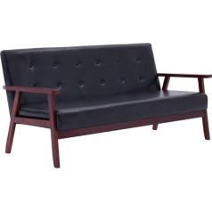 Generic Kangmusi fabric248643 3 Seater Sofa Black Faux Leather