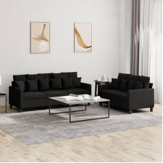 Utsrabfa Кушетка для гостиной Sofa Bed 2-Piece Sofa Set с подушкой черная ткань Подходит для спальни, гостиной, столовой, офиса