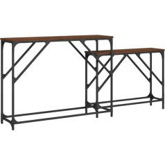 Makastle Комплект из 2 узких консольных столов с металлическим каркасом, боковой стол, винтажный стол для прихожей, маленький выставочный стол,