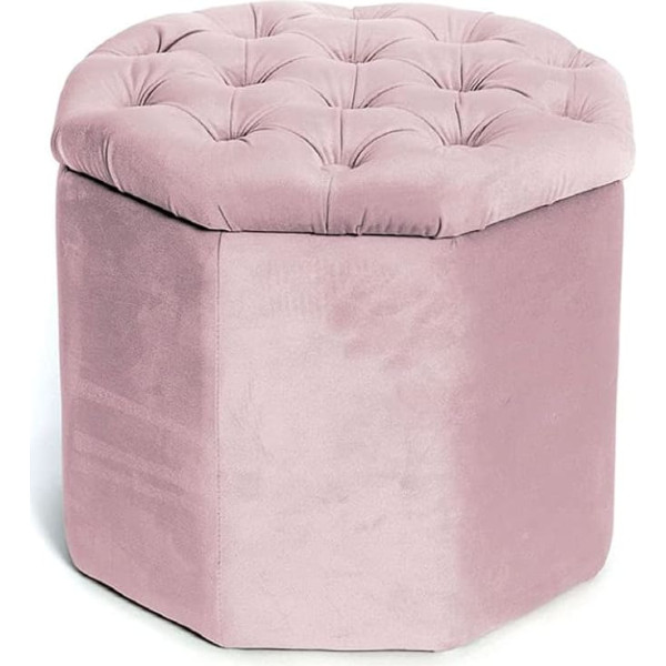 Biancheriaweb Гостиная Bean Bag Upholstered Octagonal Quilted Velour Plain Antique Pink