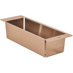 GROHE Многофункциональное сито 40852DL0 (нержавеющая сталь, 450 x 150 x 100 мм, безопасно для посудомоечной машины, не подвержено коррозии), матовый теп