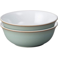Denby - Regency Green Cereal Bowls Set of 2 - Посуда для посудомоечной машины, безопасная для микроволновой печи - Керамическая посуда из керамогранита