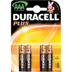 Алкалиновые батарейки Duracell Plus MN2400 AAA - 4 шт.